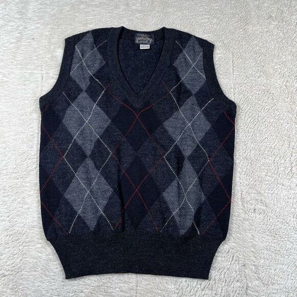 Vintage Tricots St Raphael Country Shop Marshall Fields Argyle Sweater Vest - Picture 1 of 6